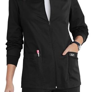 Cherokee Workwear Core Stretch Women's Black Zip-Up Jacket